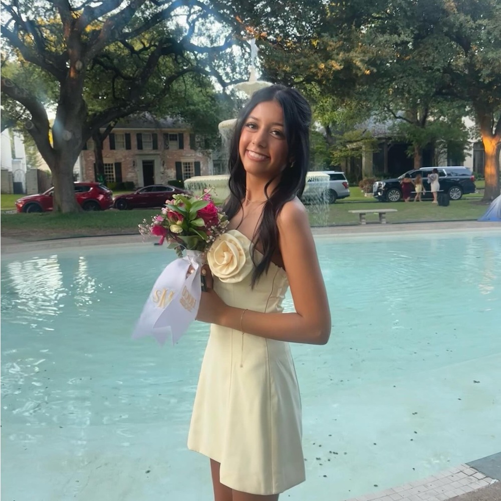 Peppermayo Cream Strapless Dress